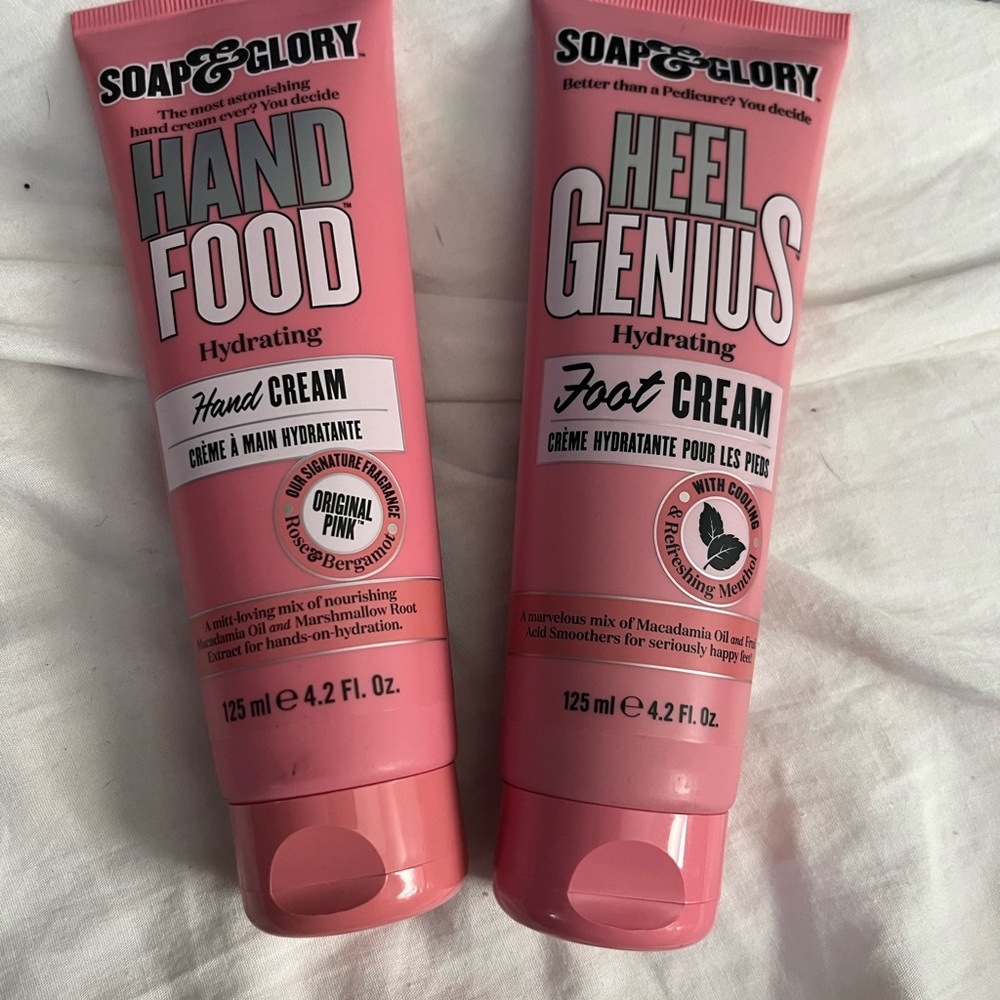 Soap & Glory Pink Hand and Foot Cream Set